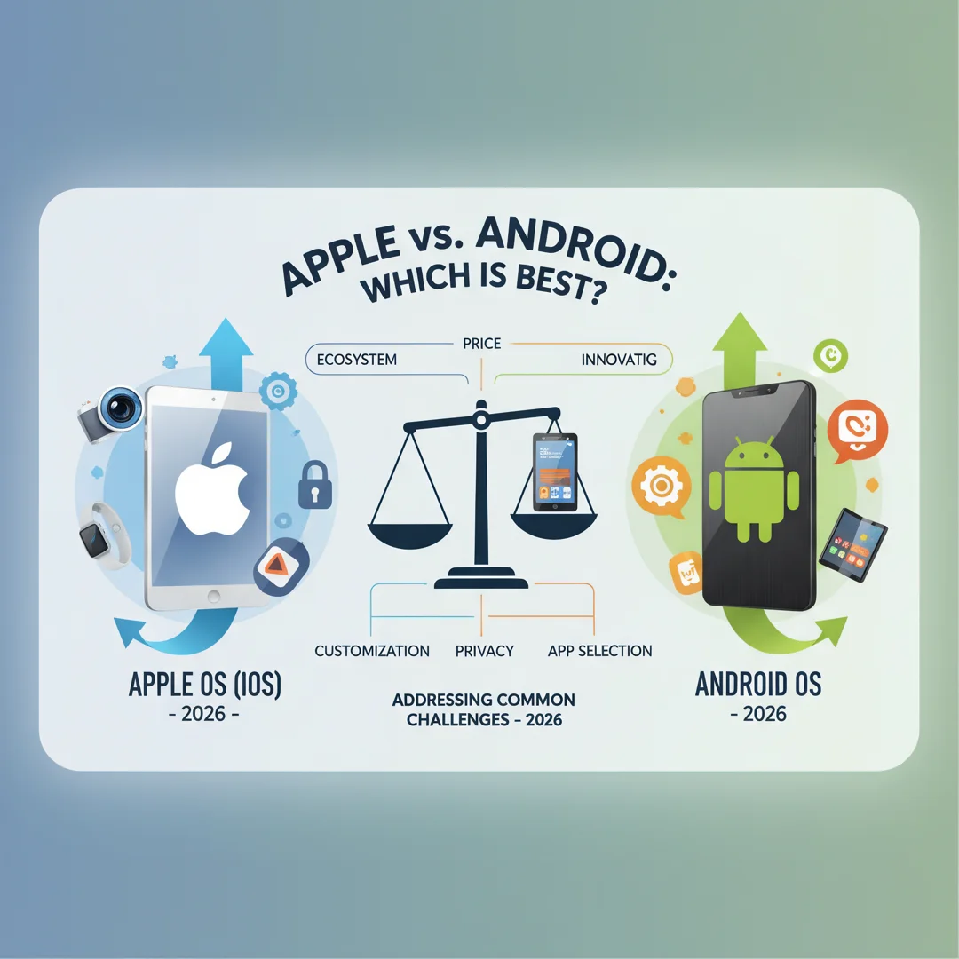 Step 7: Illustration for step: Address common challenges related to Apple vs android. Which os is best in 20