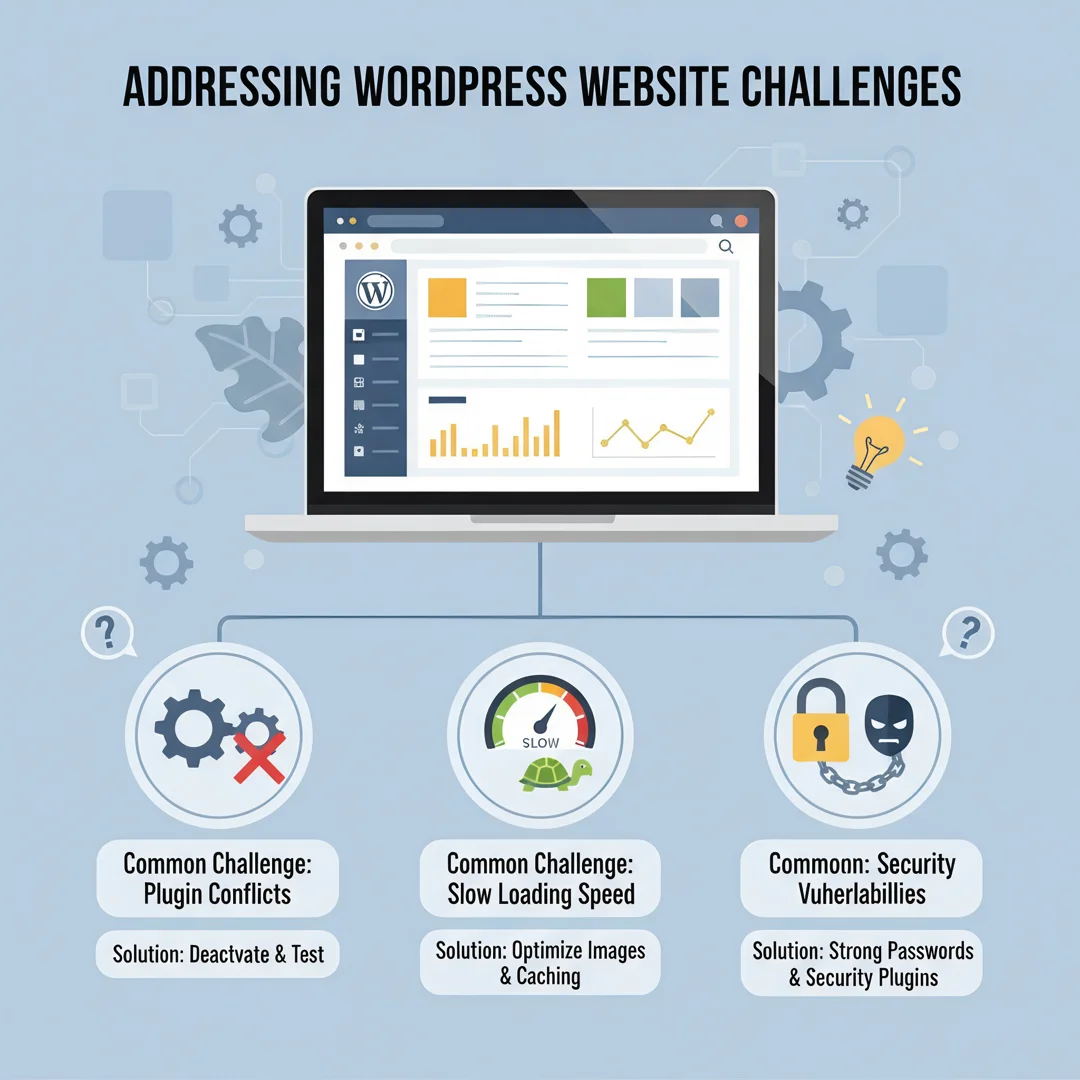 Step 7: Illustration for step: Address common challenges related to How To Create WordPress Website, profess