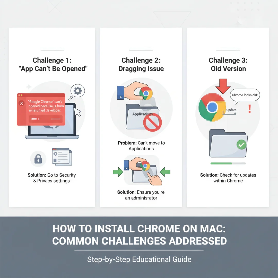 Step 7: Illustration for step: Address common challenges related to How To Install Chrome On Mac, profession