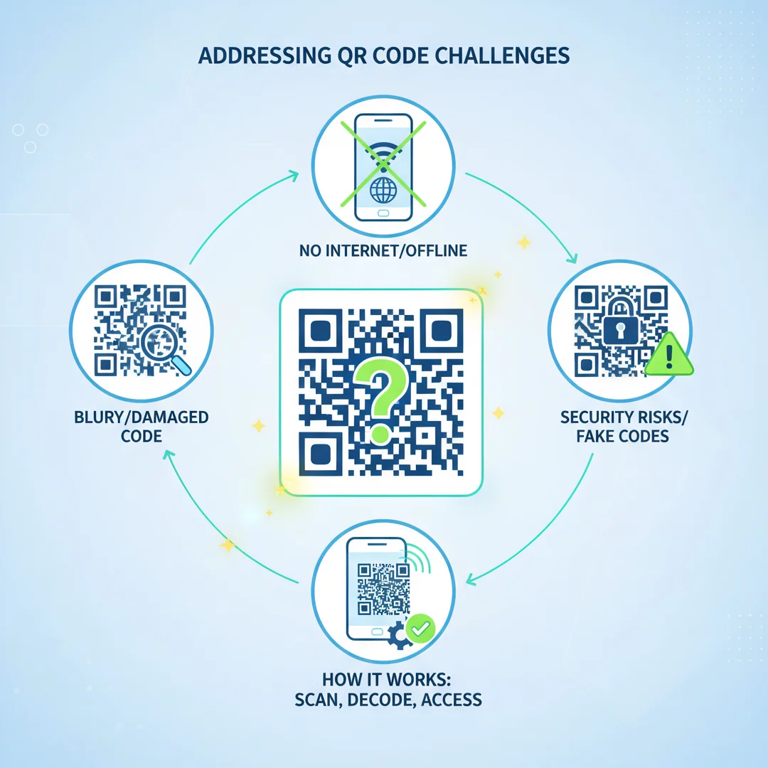 Step 7: Illustration for step: Address common challenges related to Qrcode how its work, professional educat