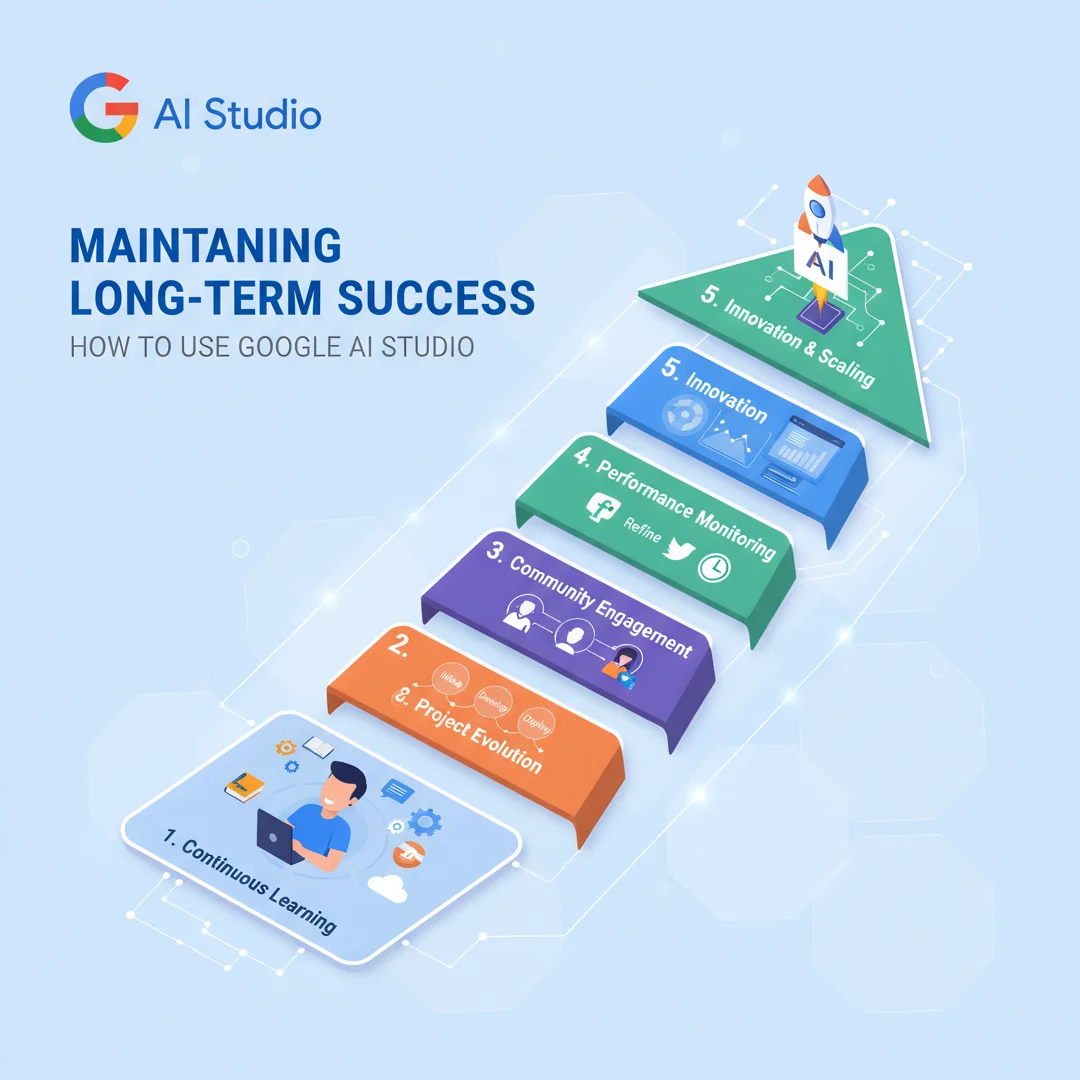 Step 8: Illustration for step: Maintain long-term success related to How to use google ai studio, profession