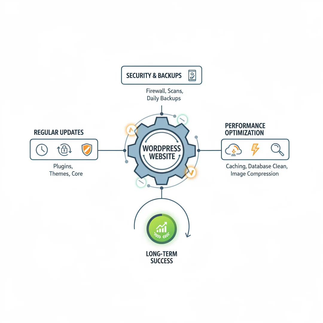 Step 8: Illustration for step: Maintain long-term success related to How To Create WordPress Website, profes