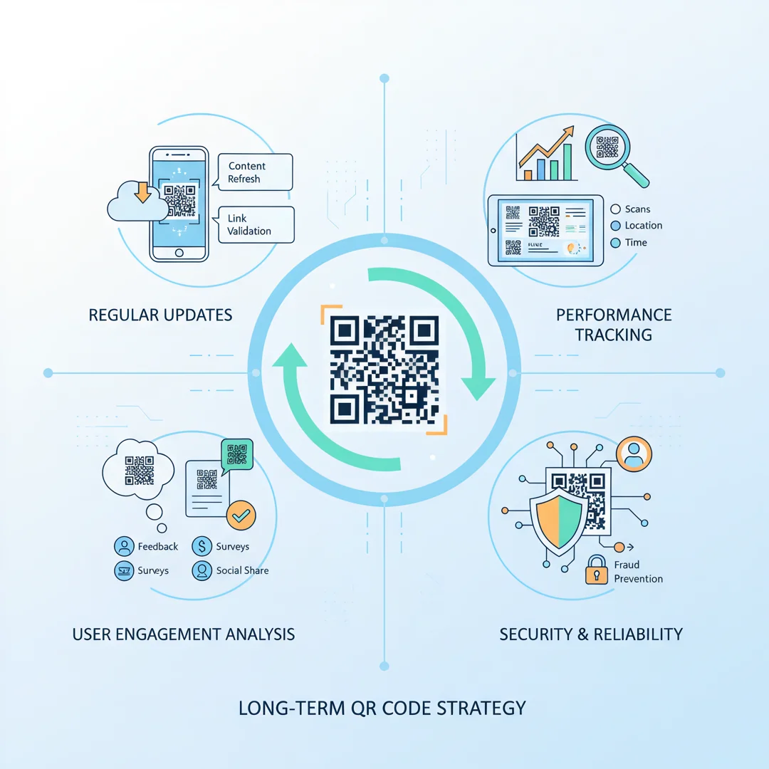 Step 8: Illustration for step: Maintain long-term success related to Qrcode how its work, professional educa
