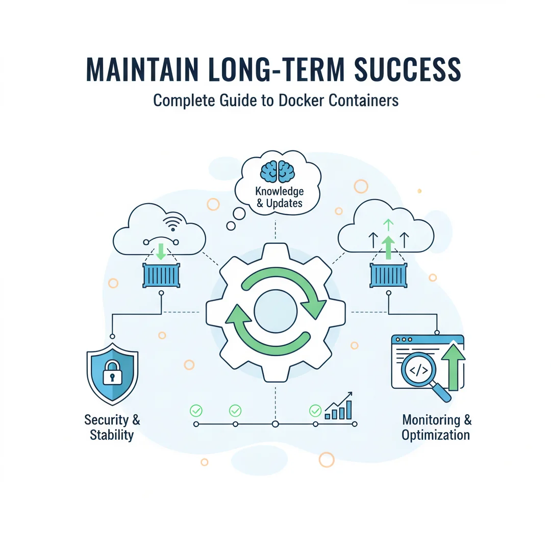 Step 8: Illustration for step: Maintain long-term success related to Complete Guide to Docker Containers, pr