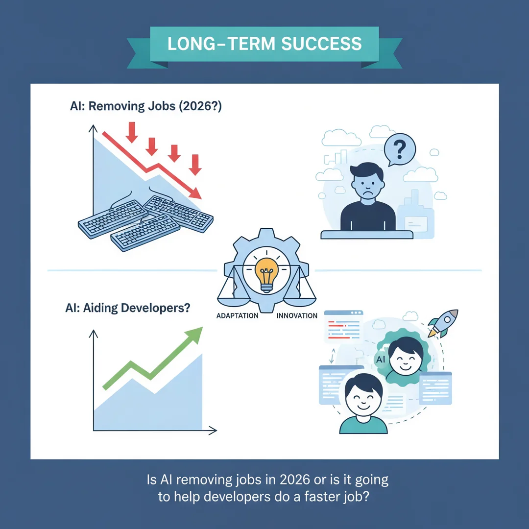 Step 8: Illustration for step: Maintain long-term success related to Is a.i removing jobs in 2026 or its goi