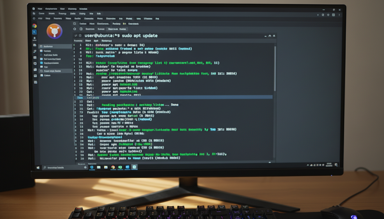 Step 1: Updating system packages in terminal