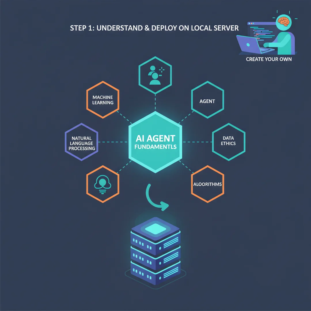 Step 1: Illustration for step: Understand the fundamentals related to creat own ai agent and run on local se
