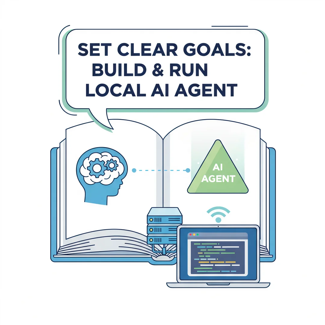Step 3: Illustration for step: Set clear goals related to creat own ai agent and run on local server, profes