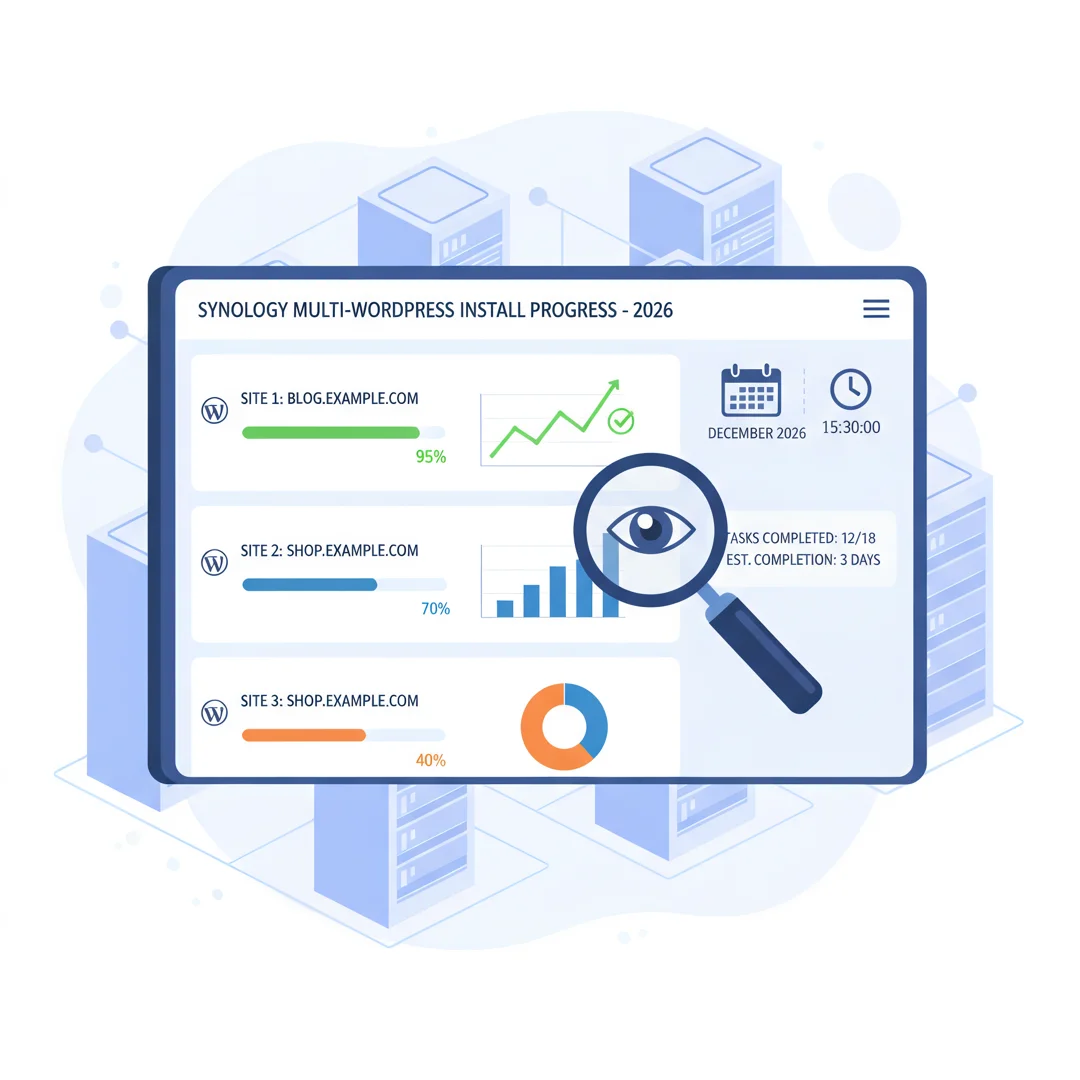 Step 6: Illustration for step: Monitor your progress related to How to install multi wordpress on synology i