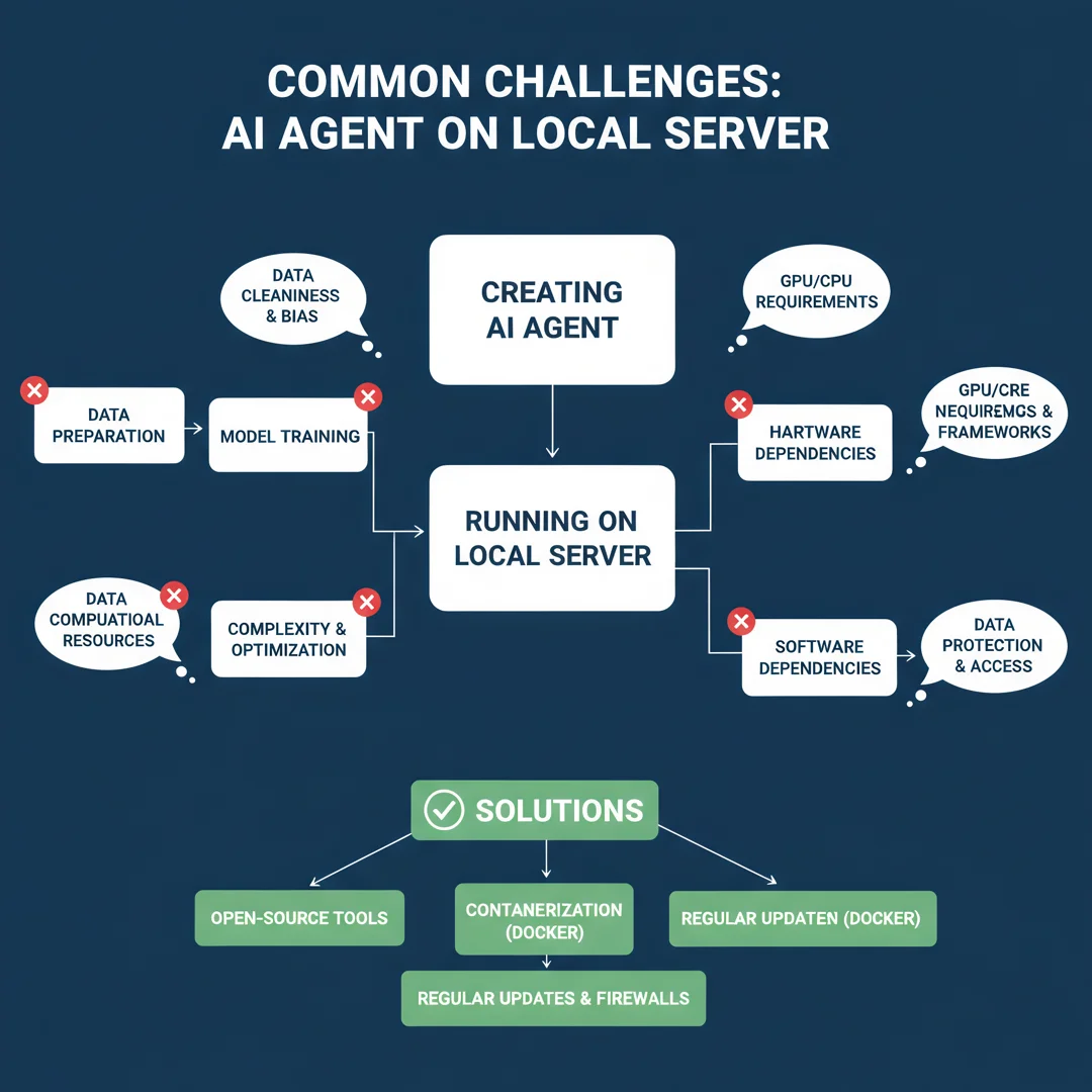 Step 7: Illustration for step: Address common challenges related to creat own ai agent and run on local serv